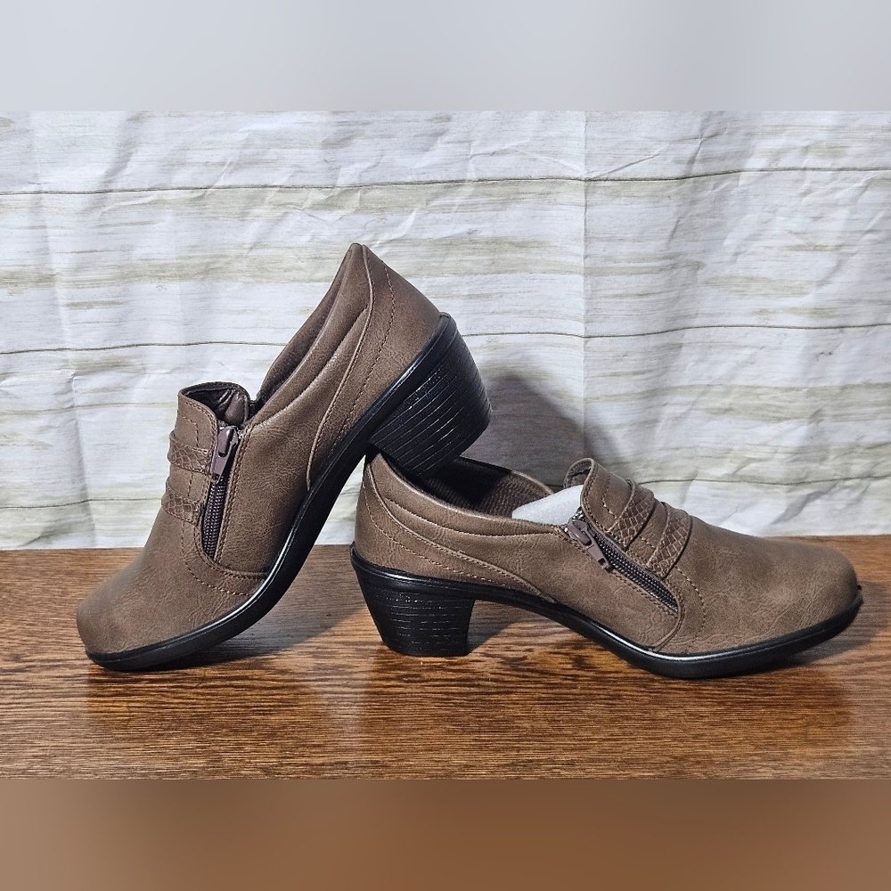 Easy Street Brown Women's Loafers with Strap Detail - Picture 9 of 9